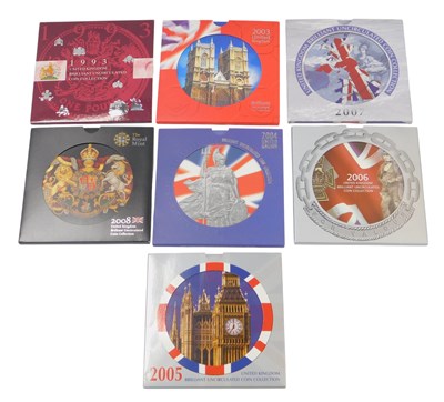 Lot 201 - Seven Royal Mint United Kingdom brilliant...