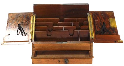 Lot 14 - A Victorian walnut stationery box, the two...