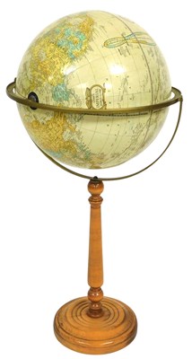 Lot 16 - A Cram's Imperial world globe, on a turned oak...