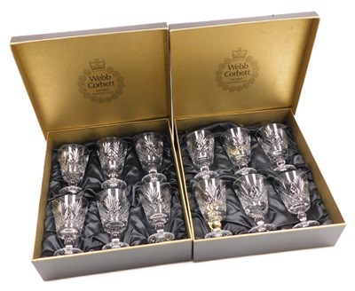 Lot 77 - Twelve Webb Corbett crystal wine glasses, in...