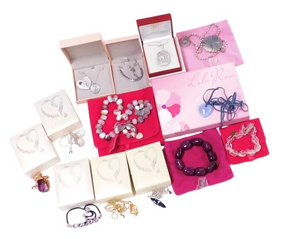 Lot 106 - Five Swarovski Aurora crystal pendants on...