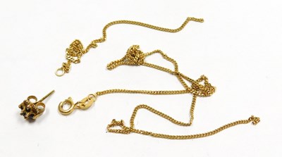 Lot 188 - A 9ct gold fine curb link neck chain, on a...
