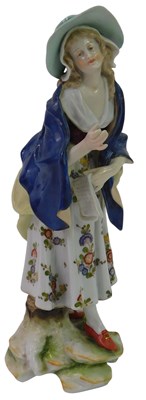 Lot 110 - A 19thC Ludwigsburg porcelain figure, modelled...