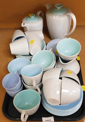 Lot 2003 - A group of Poole pottery two tone tea and...