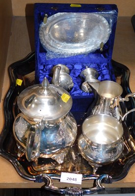 Lot 2048 - Various metalwares, to include a twin handled...