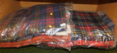 Lot 2053 - A group of tartan blankets. (1 shelf)