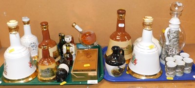 Lot 2054 - A group of whisky and other decanters, to...