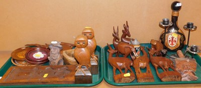 Lot 2061 - A group of treen, to include carved wooden...