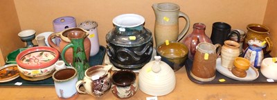Lot 2064 - A group of studio pottery, to include jugs,...