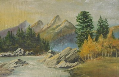 Lot 99 - Raymonde (Early 20thC). Mountain and river...