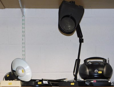 Lot 2074 - A group of lamps, to include Anglepoise type...