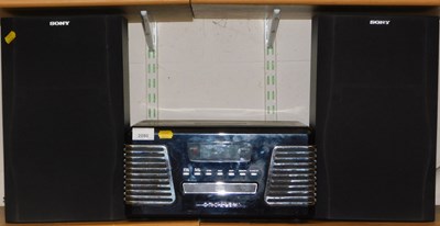 Lot 2080 - A Crossley radio, together with a pair of Sony...