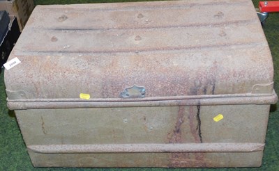 Lot 2099 - A domed metal trunk, 64cm wide. (AF)