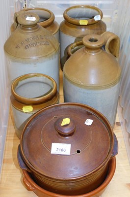 Lot 2106 - A group of stoneware, to include a WB Moss and...