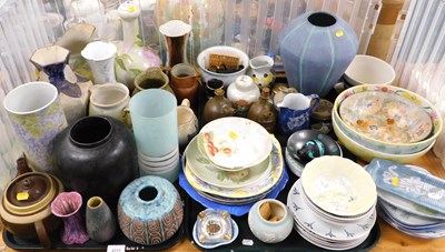 Lot 2111 - General household ceramics, to include vases,...