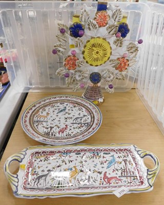 Lot 2155 - A Mexican Tree of Life candle stand, 42cm high,...