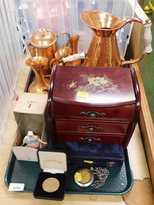 Lot 2160 - A group of copper ware, to include flagons,...