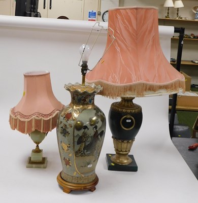 Lot 2165 - A group of table lamps, to include an Oriental...