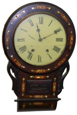 Lot 155 - A 19thC rosewood cased drop dial wall...