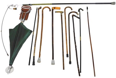 Lot 165 - A George V bamboo walking stick, with a horn...