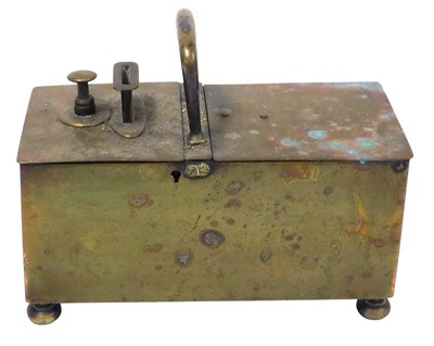 Lot 209 - A Victorian brass tobacco dispensing box, with...