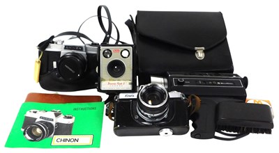 Lot 210 - A Chinon CX  camera, KowaseR camera, Bell...