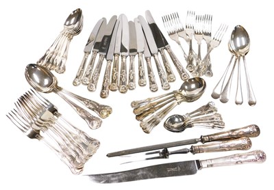 Lot 212 - Assorted silver plated Old English pattern...