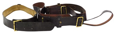 Lot 215 - Three World War I leather Sam Browne belts.