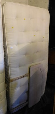 Lot 1014 - A single bed, comprising upholstered headboard,...