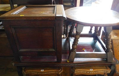 Lot 1025 - A group of furniture, comprising an oak lidded...
