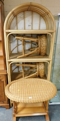 Lot 1054 - A group of wicker furniture, comprising an...