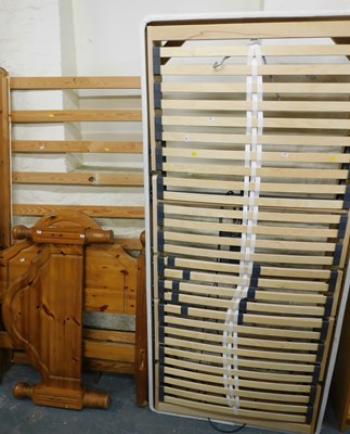 Lot 1065 - An electric bed base, together with a pine...