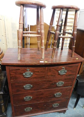 Lot 1073 - An early 20thC stained pine chest, of two...