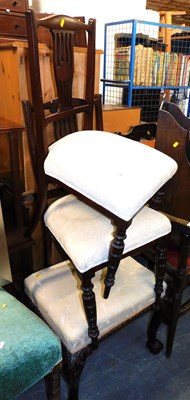 Lot 1112 - An early 20thC oak stool, the upholstered top...