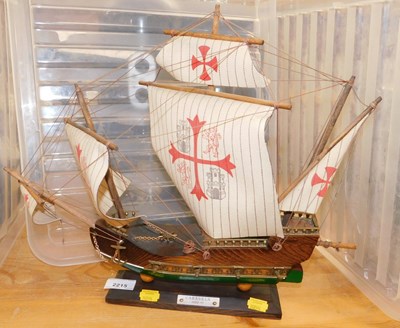 Lot 2215 - A model ship of the Carabela Siglo XV, on a...
