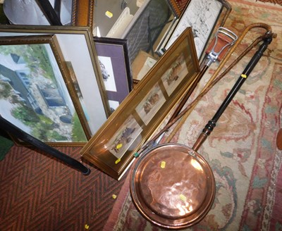 Lot 2226 - Various pictures, prints, an oak framed wall...