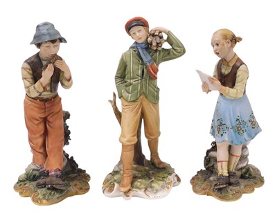 Lot 217 - Three Capodimonte porcelain...