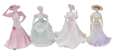 Lot 225 - Four Coalport porcelain figures, Ladies of...