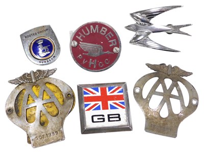 Lot 233 - A 1930s chrome swallow car mascot, together...