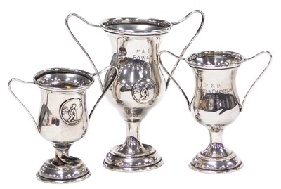 Lot 254 - A George V silver trophy, of baluster form,...