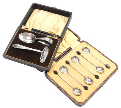 Lot 258 - A George V silver baby's spoon and...