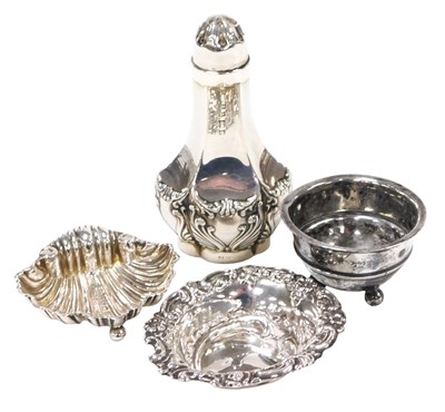 Lot 261 - An Edward VII silver pepperette, of outswept...
