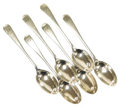 Lot 262 - A set of six Victorian silver Old English...