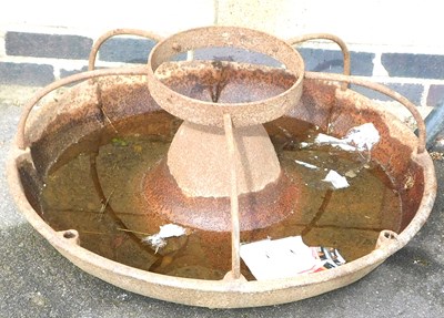Lot 367 - A cast metal animal feeder, 86cm wide.