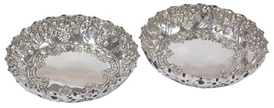 Lot 316 - A pair of Victorian silver dishes, embossed...