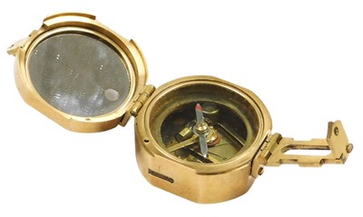 Lot 313 - A brass Nautical Natural Sine compass.