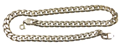 Lot 318 - A curb link neck chain, on a bolt ring clasp,...