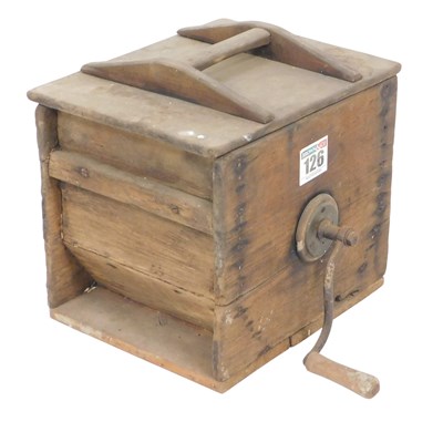 Lot 247 - A vintage pine butter churn, of rectangular...