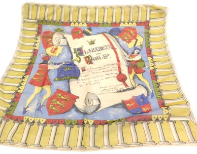 Lot 282 - A commemorative scarf for the marriage of HRH...