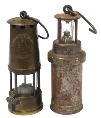 Lot 275 - A Protector Lamp & Lighting Co Ltd brass miner'...